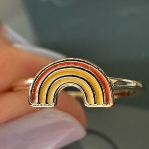 Rainbow Ring with Gold Band